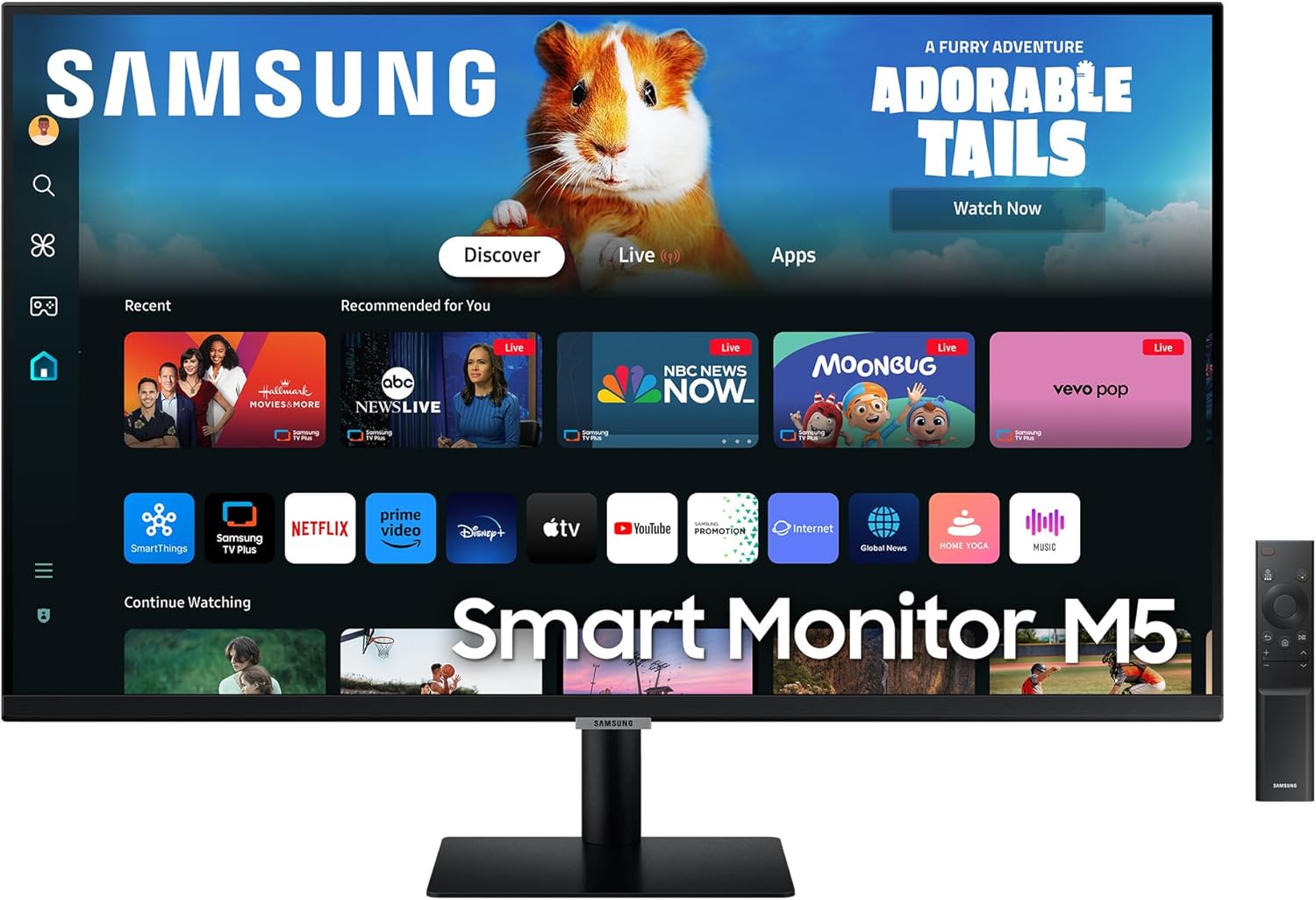 Samsung Smart Monitor M5 32 Noir — Test & Avis (FHD VA, Smart TV intégré) — vue principale du produit