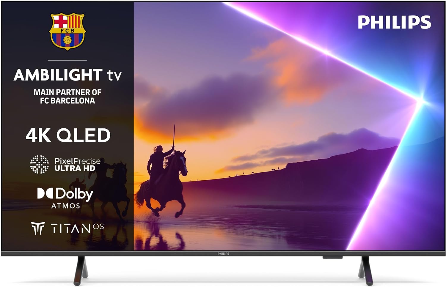 Philips 65PUS8550 — Test & Avis (65&Prime; QLED 4K Ambilight) — vue principale du produit