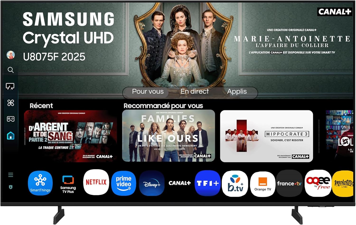Samsung 43U8075F — Test & Avis (43&Prime; Crystal 4K 120 Hz) — vue principale du produit
